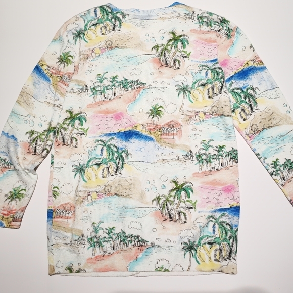 Talbots Coastal Scene Button-Front Shirt - Size Small Petite - Picture 6 of 7